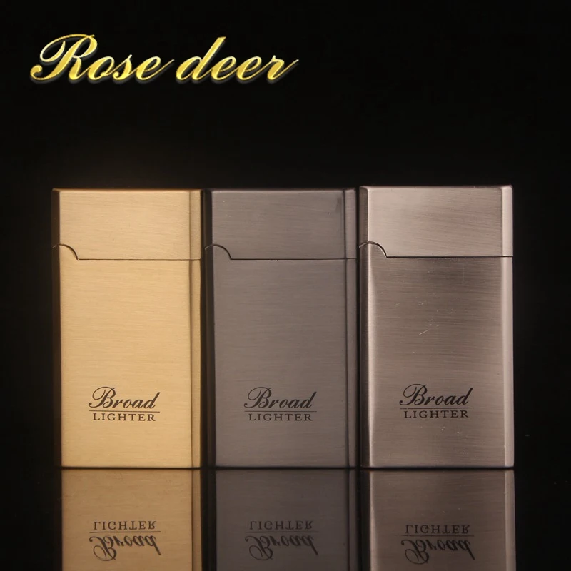 

Classic Frosted Plating Brand Torch Cigarette Lighter Red Gas Lighter Fire Direct Metal Thin 8mm Windproof Lighter GiftsBD-235-2