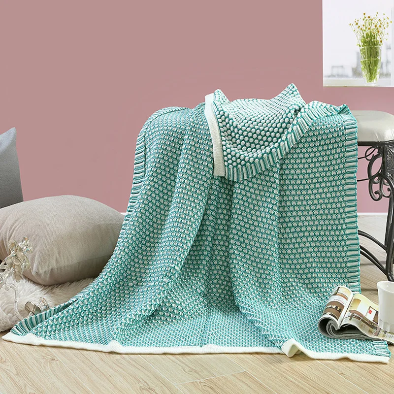 

Pawpawdog Knitted Blanket Striped Plaids on Sofa Super Soft Queen Throw Blanket Bedspread Travel Thread Winter Blankets for beds