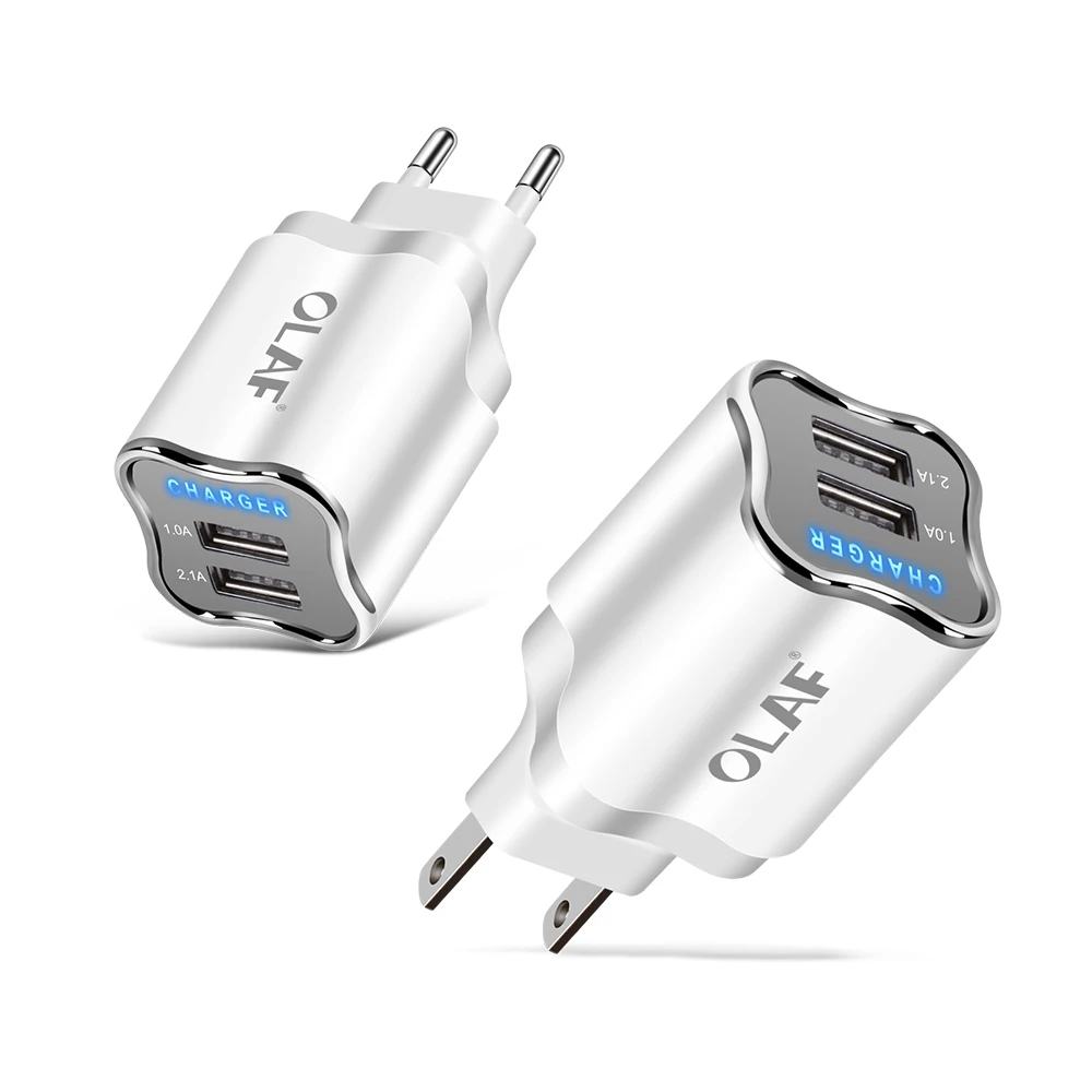 EU/US Plug 2 Port USB Charger 5V 2.1A Wall Adapter Mobile Phone Charger For Samsung s9 Xiaomi Tablet Portable usb phone charging