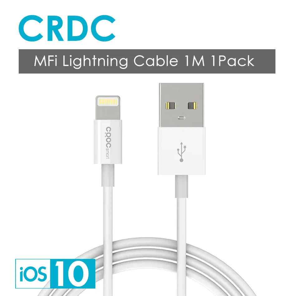 [Для MFi iPhone кабель iOS 10 9] CRDC 100 см Быстрая зарядка для 7 6 6S iPad передачи данных X
