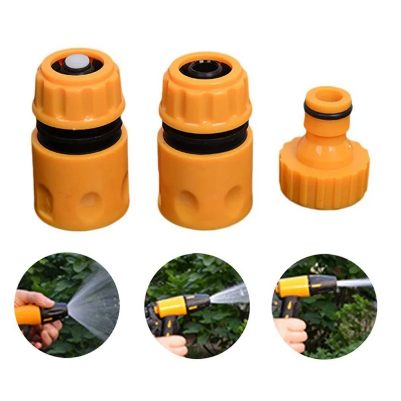 

3pcs Quick Tap Waterstop Connector Adapter Fast Coupling Adaptor Drip Tape 3/4"and 1/2" Barbed Irrigation Hose Garden Tool