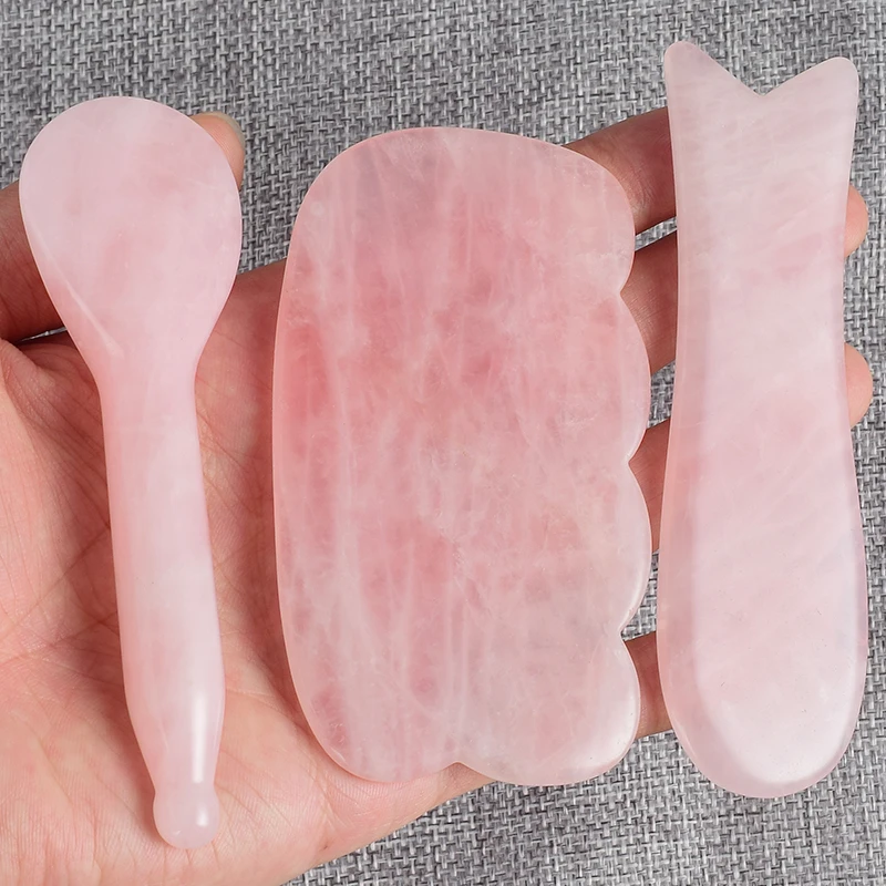 3 pcs/set Facial Massage tool rose quartz Women Relaxation Slimming wand Jade Acupuncture point gua sha For Health Care 3 pcs/set Facial Massage tool rose quartz Women Relaxation Slimming wand Jade Acupuncture point gua sha For Health Care