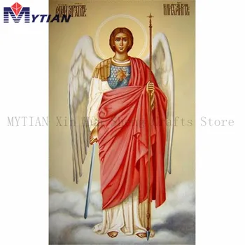 

MYTIAN Diamond Embroidery Religion Portrait 5D DIY Diamond Painting Winged God Cross Stitch Kits Mosaic Handicraft Home Decor