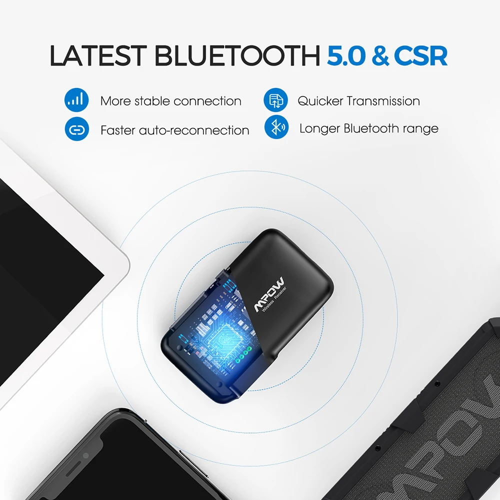 Mpow Bh298 Bluetooth 5.0 Receiver 3.5mm 