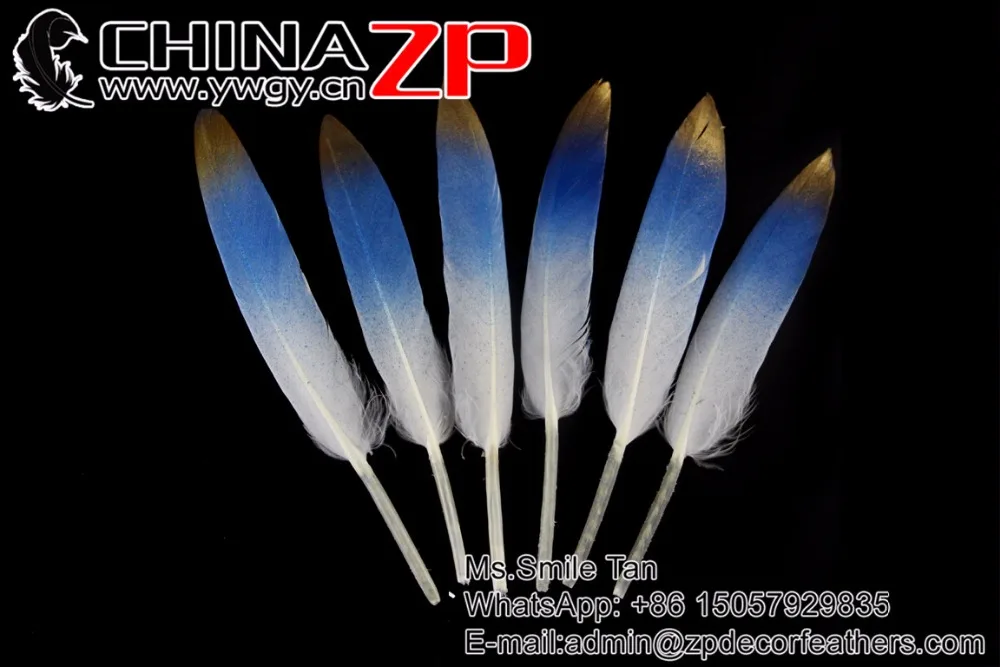 10 Turquoise Blue Hand Painted Duck Feathers (4)