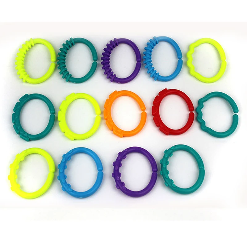 24 шт. детские игрушки для прорезывания зубов красочные радужные круговая цепь дети младенцы жевательные моляры клатч кольцо Прорезыватель игрушки