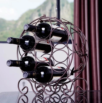 

7 Bottles Red Wine Rack Wine Bottle Holder Iron Metal Wine Holder Rack Barware Drinking Storage Organizer Display Gift