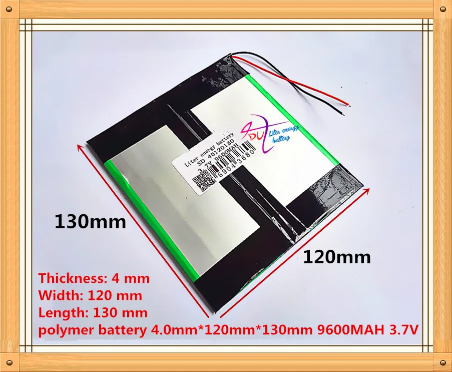 3,7 в 9600 мАч 40120130(реальная емкость) литий-ионный аккумулятор для 9," 10,1" V99 планшетный ПК 4,0*120*130 мм