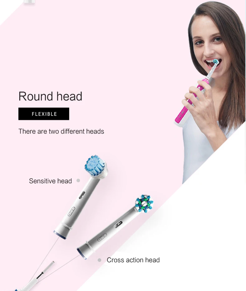 Escova de Dentes Branqueamento para Adulto Oral Elétrica Higiene Cuidados Dentários Recarregável Cabeças 3d b Pro600 16 higiene oral cuidados dentários elétrica recarregável cabeças