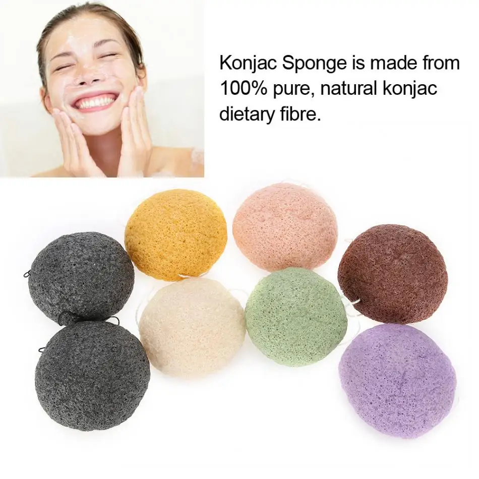 8 шт цвет круглый тип 100 Konjac умывальник для лица естественные мочалки для ухода за лицом(сухие