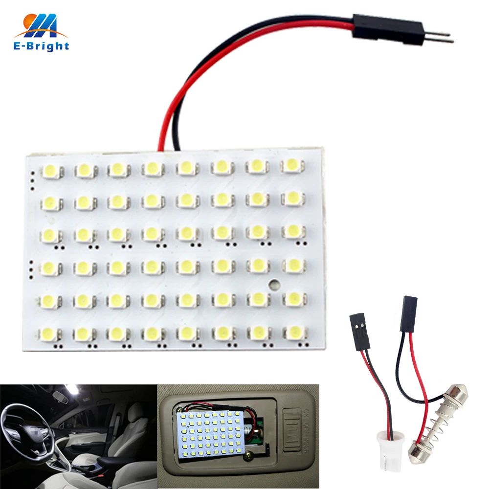 YM E-Bright 50 шт панель 1210 48 SMD 3528 Светодиодный светильник фестон купольная лампа T10+ фестон-адаптер