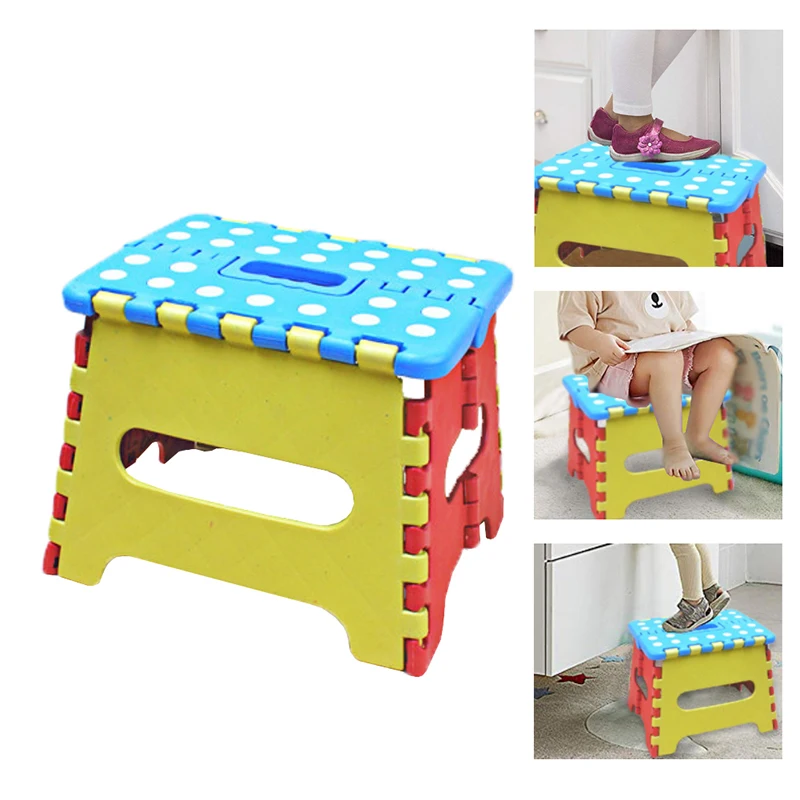 

2019 Newly Hot Sale Steady Portable Thick Plastic Kids folding Stool Outdoor Activity Tool Home Traveling Necessity Color Random