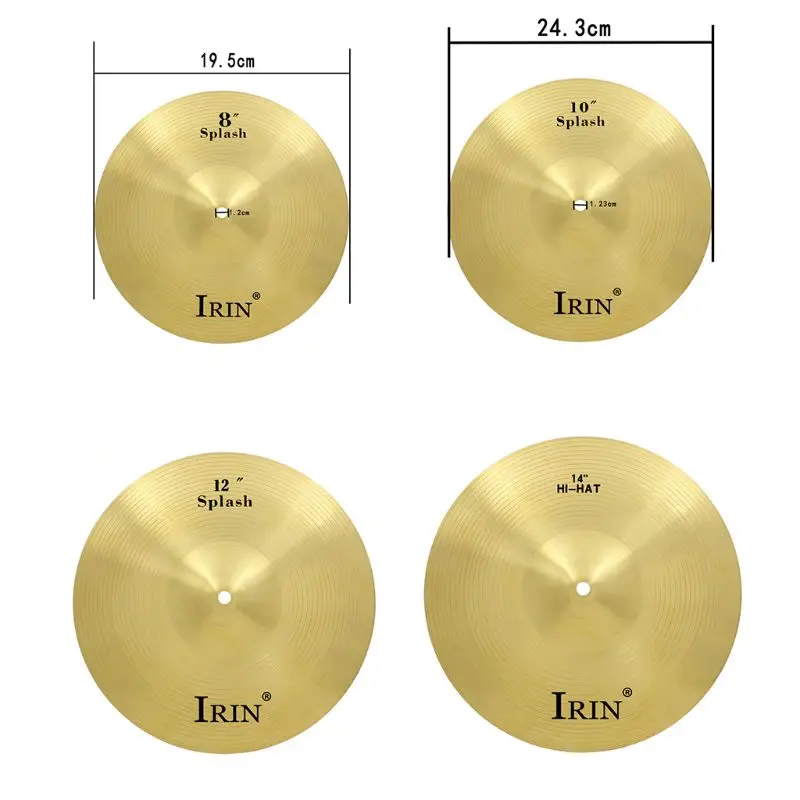 Тарелка 8 ''/10"/12 "/14" латунный сплав всплеск Hi-Hat для барабана набор ударных