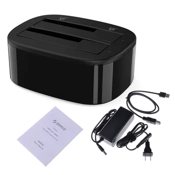 

USB 3.0 Dual-Bay 2.5" 3.5" Drive Clone Dock SATA HDD SSD Docking Station US/EU