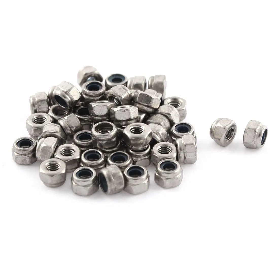 

M3x0.5mm Metric Stainless Steel Nylon Insert Lock Hex Nuts 50pcs