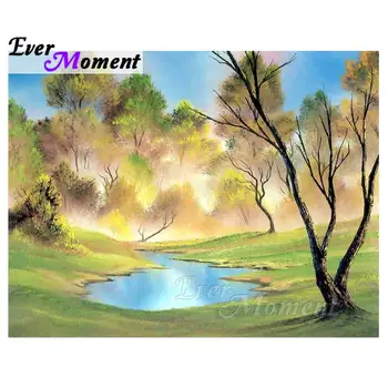 

Ever Moment Diamond Painting Scenery Nature Lake Tree Picture Mosaic Diamond Embroidery Rhinestone 5D DIY Cross Stitch S2F403