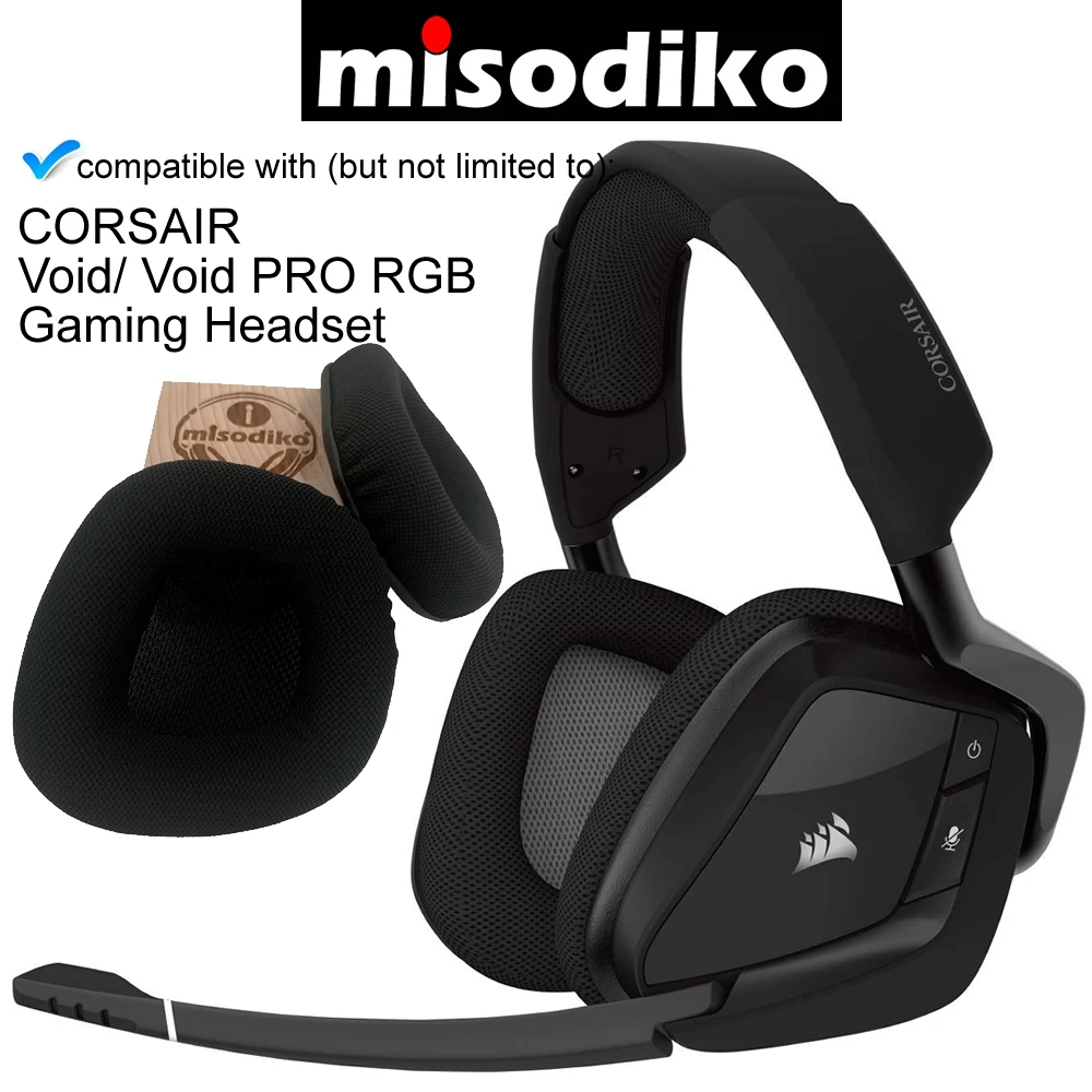 Замена misodiko пены памяти и сетки ткань амбушюры чехол для Corsair Void PRO RGB беспроводной/USB игровая гарнитура