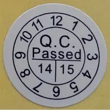 Сертификат контроль качества пройден этикетка год месяц и день QC 10*10 мм круглые наклейки 10000 шт