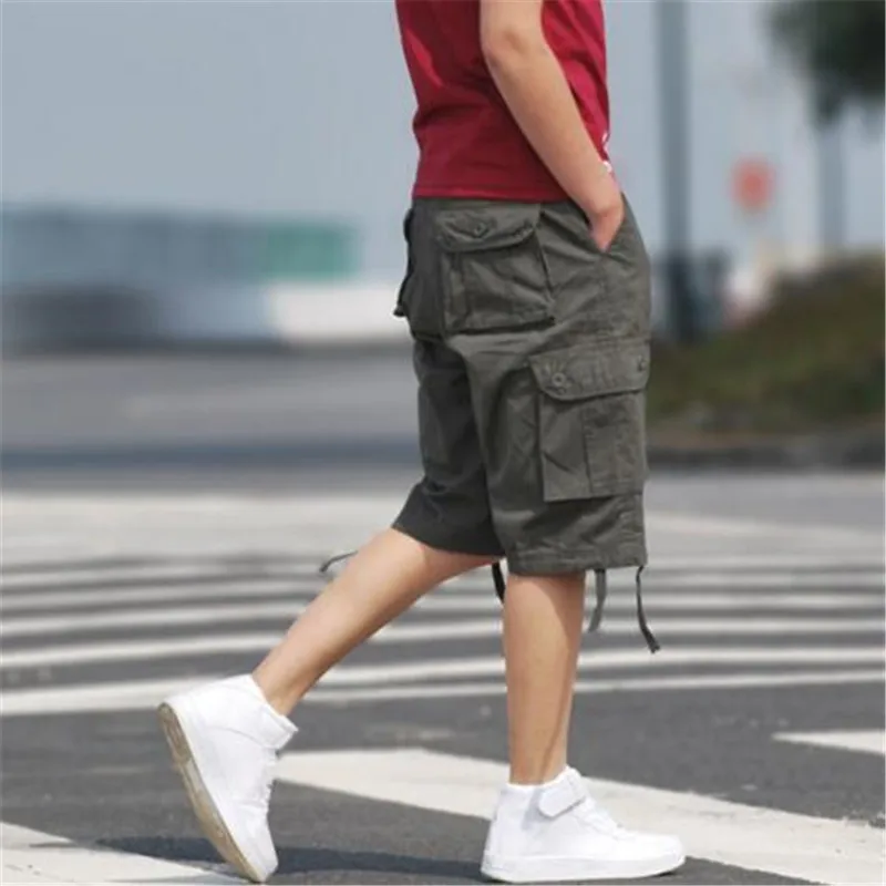Мешковатые многокарманные военные мужские шорты Карго повседневные армейские шорты мужские однотонные деловые мужские шорты jogger bermuda masculina