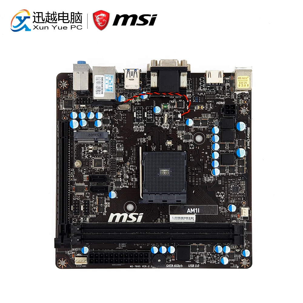 

MSI AM1I Desktop Motherboard For AMD APU Socket AM1 Support Athlon Sempron DDR3 16G SATA3 USB3.0 VGA DVI HDMI Mini ITX