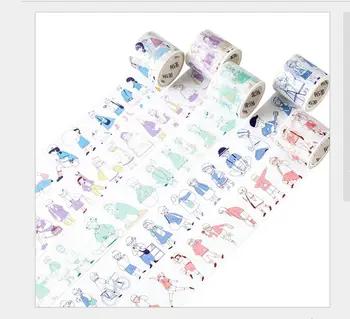

40mm Lovely boy girls Art youth Vitality of youth cute characters hand account washi tape DIY planner scrapbooking masking tape