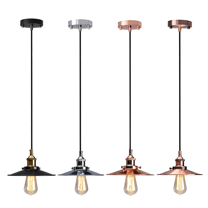 

Vintage Antique Metal Pendant Light Holder Lighting Bulb hanging Retro Lamp Shade Light Socket For Cafe Loft Bar Home Decor