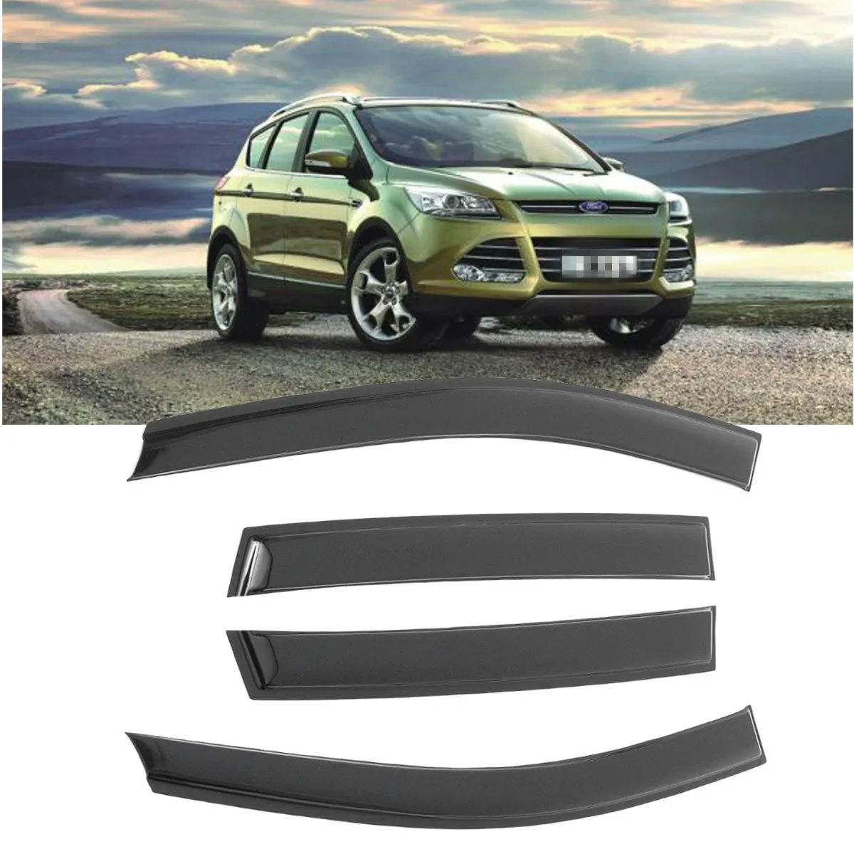 

Smoke Tinted Side Rain Guard Window Visors Shade For Ford Escape 13 14 15 16
