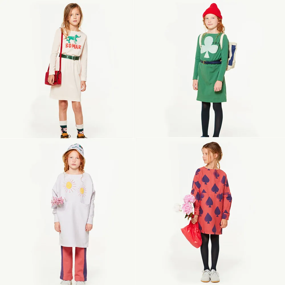 

Kids Dresses For 2018 Autumn Winter Girls TAO Brand Print Long Sleeve Retro Dresses Baby Children Cotton New Fashion Clothes
