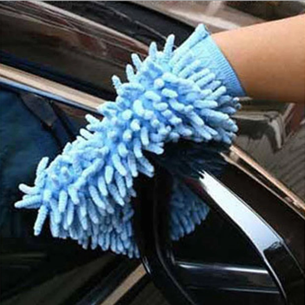 (10 pieces/lot) Car Wash Glove Double Side Microfiber Chenille Soft Fabric Car Washing Glove Cleaning Care