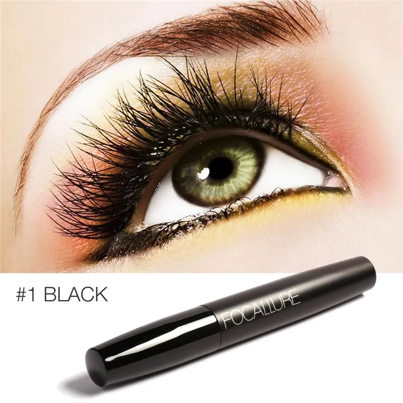 FOCALLURE 3D Fiber Lashes Rimel тушь для макияжа натуральные волокна стойкая Водостойкая тушь для удлинения ресниц густая завивка - Цвет: Black