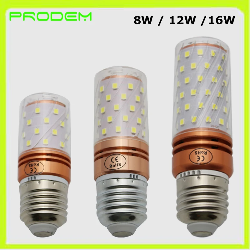 

2 PACK PRODEM BRAND 100-265V 8W 12W 16W LED corn bulb E27 screw warm white cold white bombilla led bulbs CE ROHS