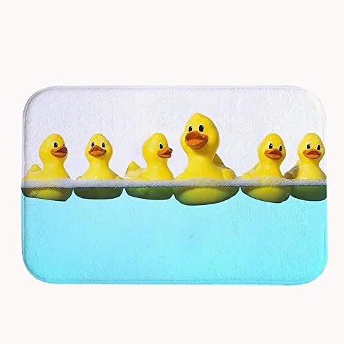 TrUiuiui Cute Rubber Ducks In The Water Bath Mat Coral Fleece Area Rug