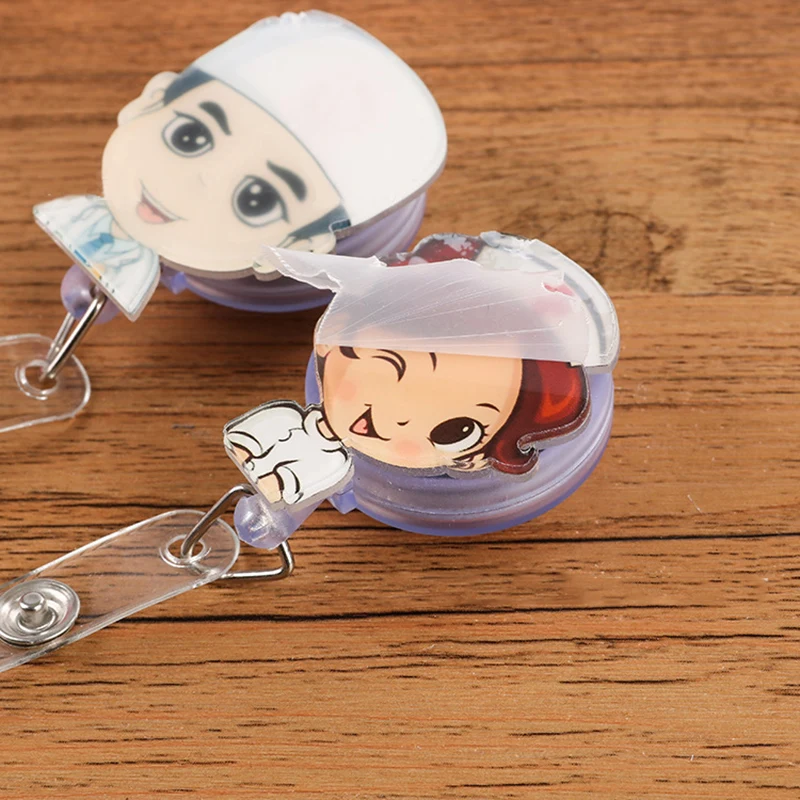 1pc Cute Cartoon Retractable Badge Reel Students Nurse Exhibition Pull Key ID Name Card Badge Holder School Supply