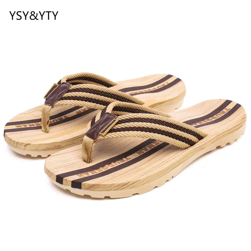 wooden flip flops