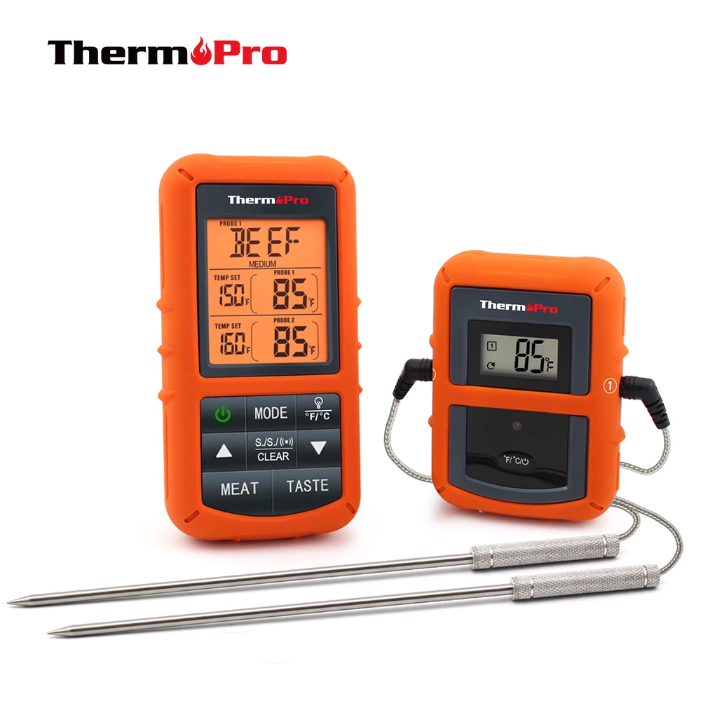 ThermoPro TP-20 дистанционный беспроводной цифровой термометр для барбекю, печь для домашнего использования Зонд из нержавеющей стали большой экран с таймером