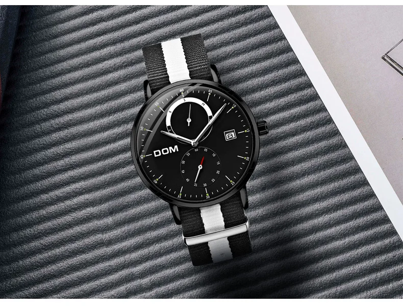 DOM мужские часы люксовый бренд, многофункциональные мужские спортивные кварцевые часы с водонепроницаемым стальным ремешком, деловые часы, наручные часы M-436D-7M