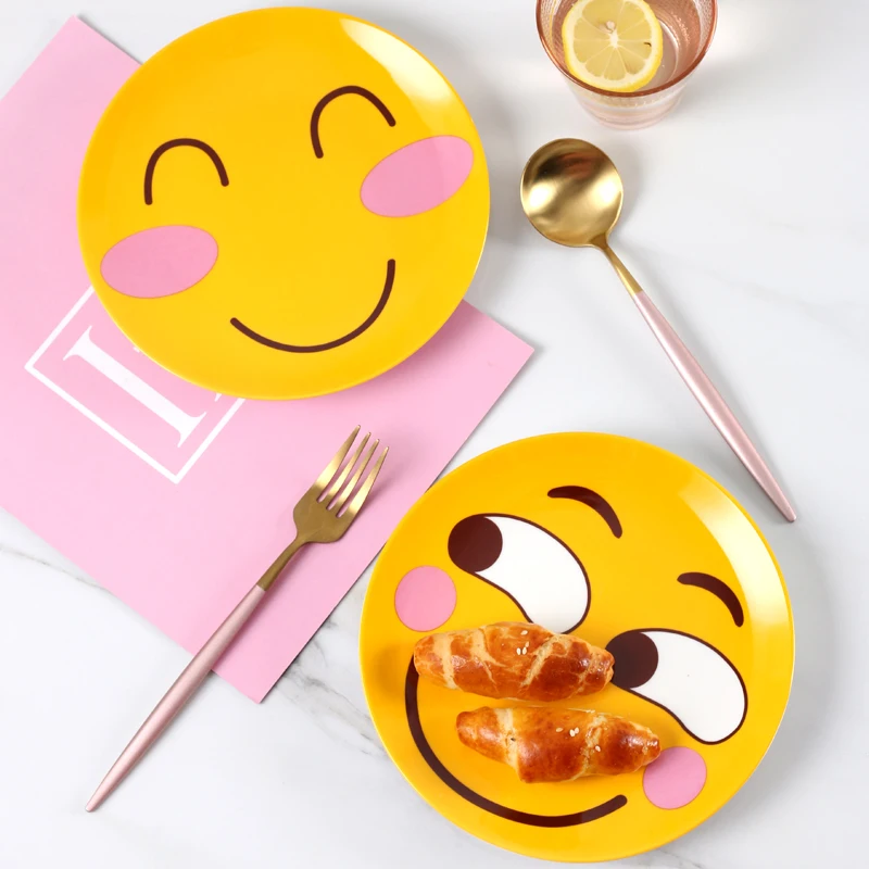 

Creative network funny expression series Dinner Plate personality pattern breakfast plate dish commercial ceramic tableware gift