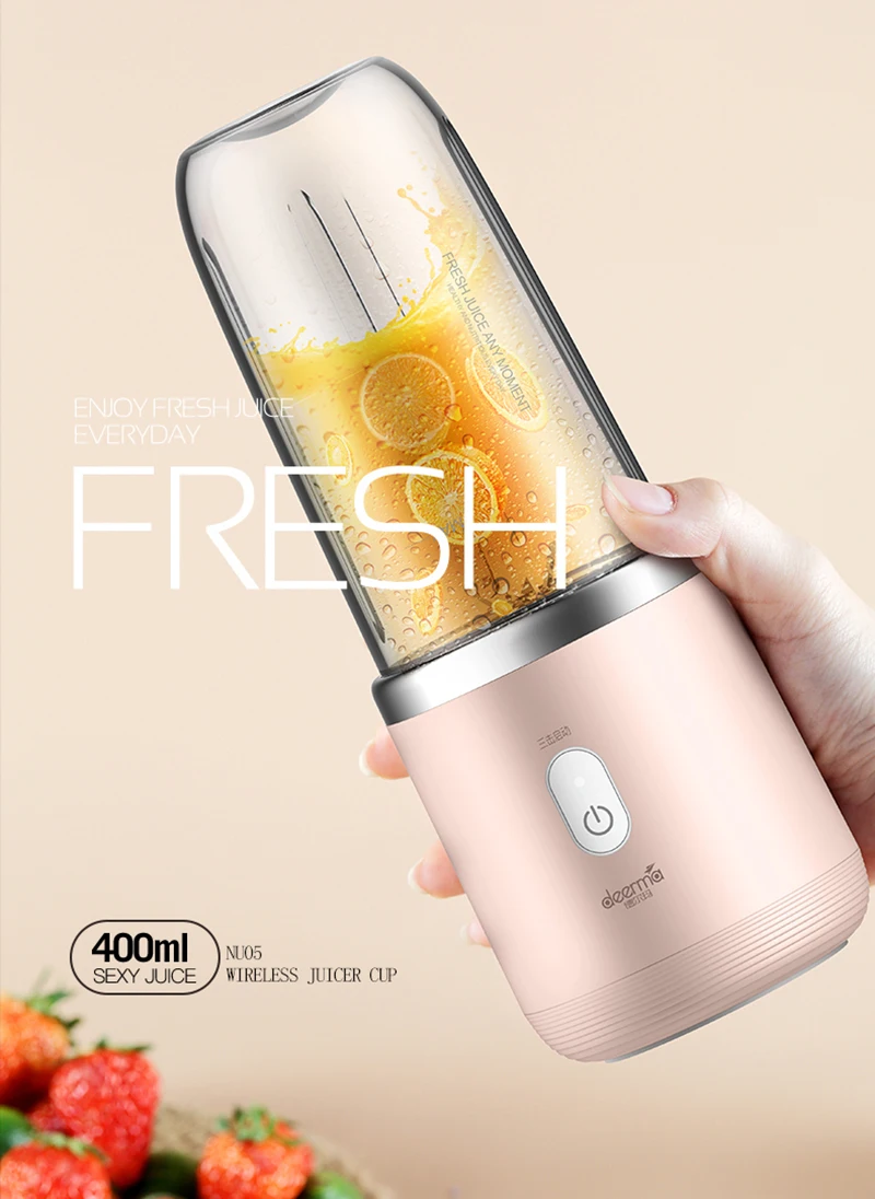Xiaomi deerma Juicer automatic wireless home fruit vegetable Baby Food Milkshake Mixer multi-function mini juice electric juice (7)