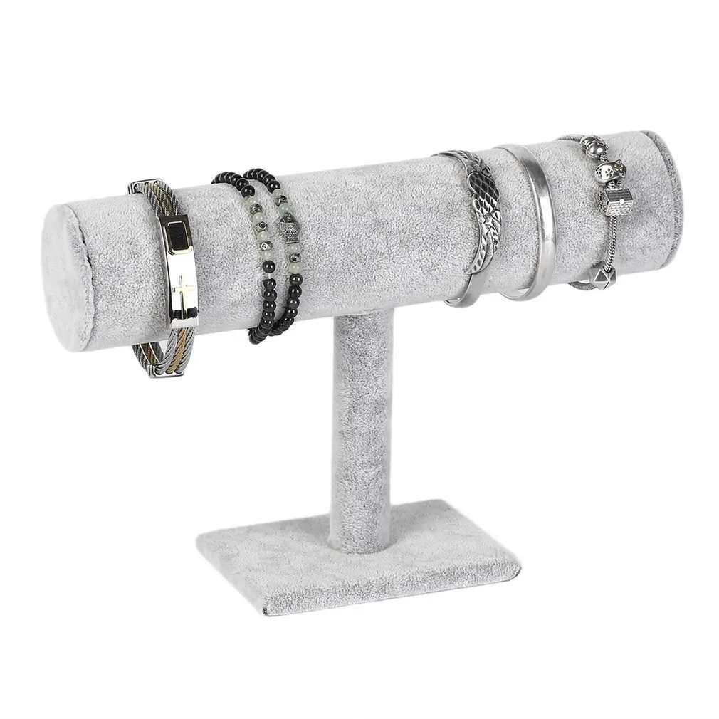 

Velvet Jewelry Rack Bracelet Holder Display Watch Stand Organizer Gray Perfect For Both Display Ornament