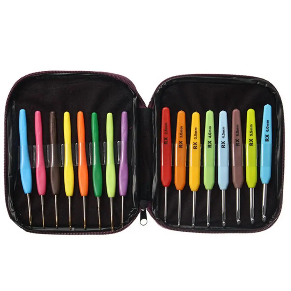 Adeeing 16PCS Soft Plastic Handle Aluminium Oxide Bearded Needle