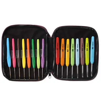 

Adeeing 16PCS Soft Plastic Handle Aluminium Oxide Bearded Needle Knitting Needles Set with PU Storage Case