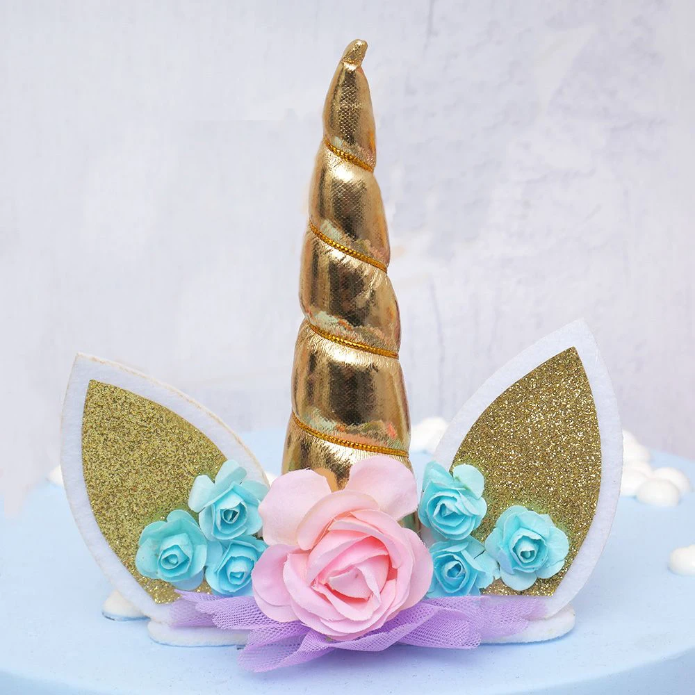 

Gold Silver Pink Unicorn Horns Cake Topper Decor Birthday Cake Decoration Party Event Kids Birthday Cake Halloween Decoration
