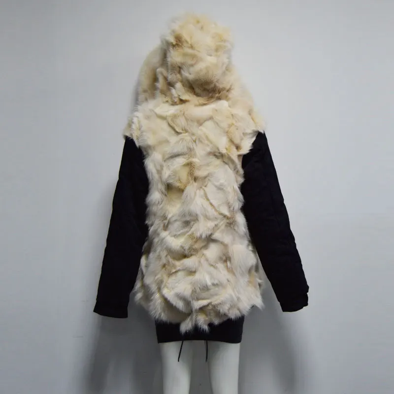 Parka Fourrure Couleur De Fourrures Femmes Abricot Belle Mme Capot Nouveau Veste Renard wFTxPZInTq