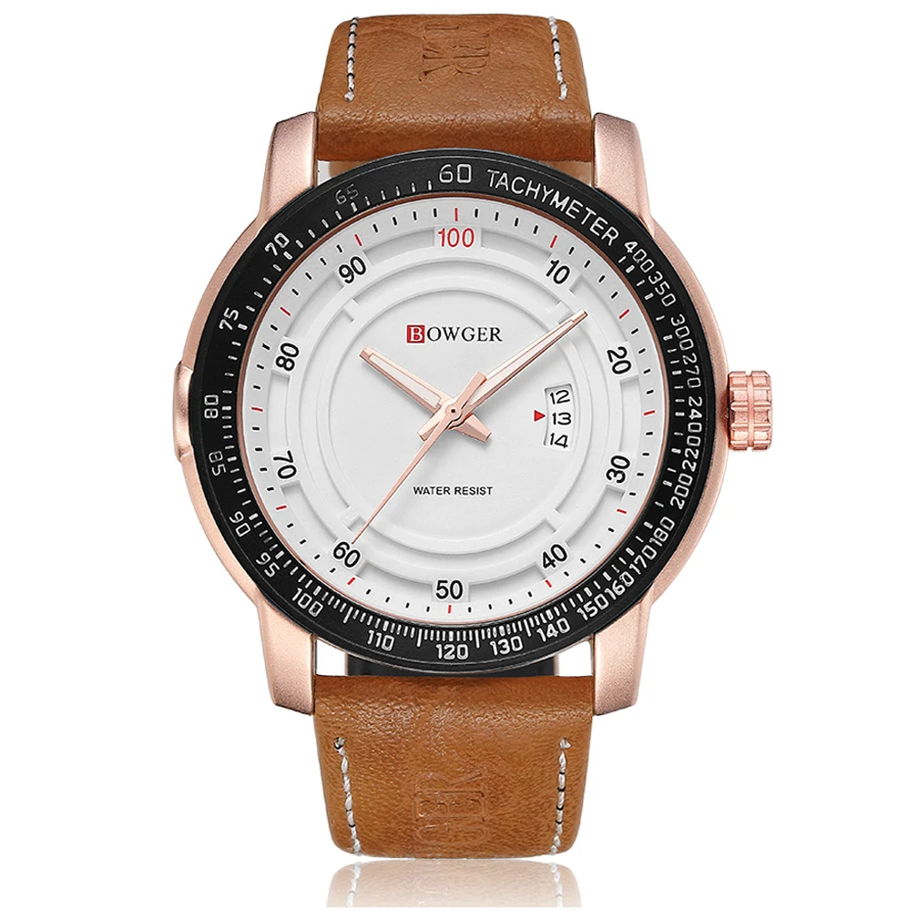 BOWGER Luxury Brand Men Analog Digital Leather Sports Watches Men's Army Military Watch Man Quartz Clock Relogio Masculino (14)