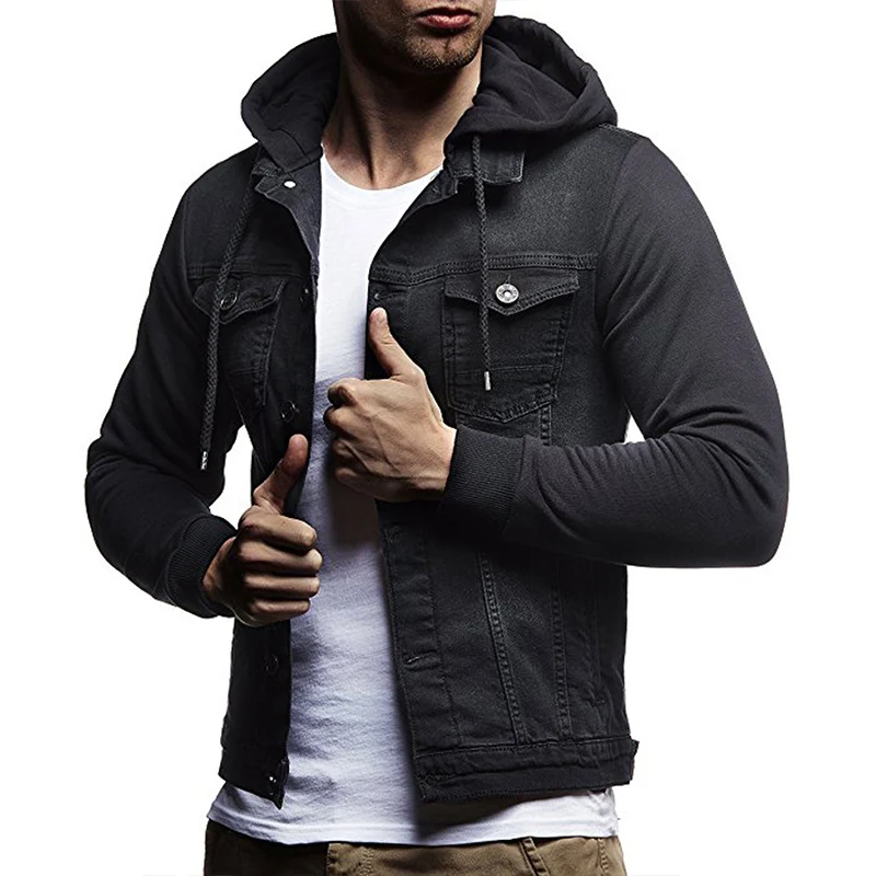 Men Denim Jacket Men Autumn Hooded Windbreaker Overcoats Mens Casual Streetwear Denim Coat Jacket YW258 Men Denim Jacket Men Autumn Hooded Windbreaker Overcoats Mens Casual Streetwear Denim Coat Jacket YW258