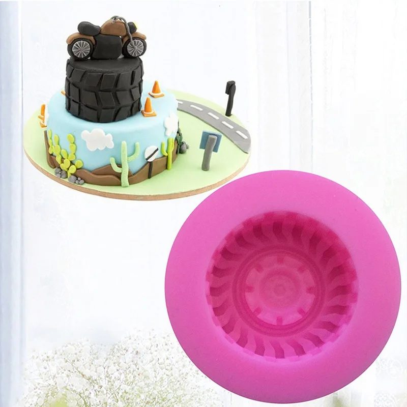 

1pcs Silicone Tires Wheel Fondant Cake Molds Chocolate Cookies Mould Kitchen Baking Decor Tools Accessories