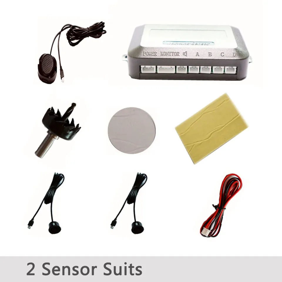 Car LED Parking Sensor Kit With 2\\4 Sensors Display\\Buzzer Voice Reverse Backup Radar Monitor Detector Security Alert System