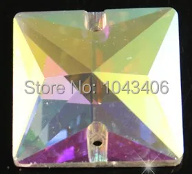 

free shippment fancy12mm225pcs/lot Square flatback AB Color Sewing Crystal Rhinestones for dress bridal decoration