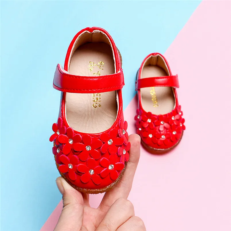 Sandals 2019 new Toddler Baby Girls Children Flower Leather Single Shoes Soft Sole Princess Shoes #4M14 (12)