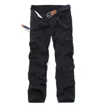 Модные Военные Брюки Карго, мужские Свободные мешковатые тактические брюки, уличные повседневные хлопковые брюки карго, мужские длинные брюки с несколькими карманами